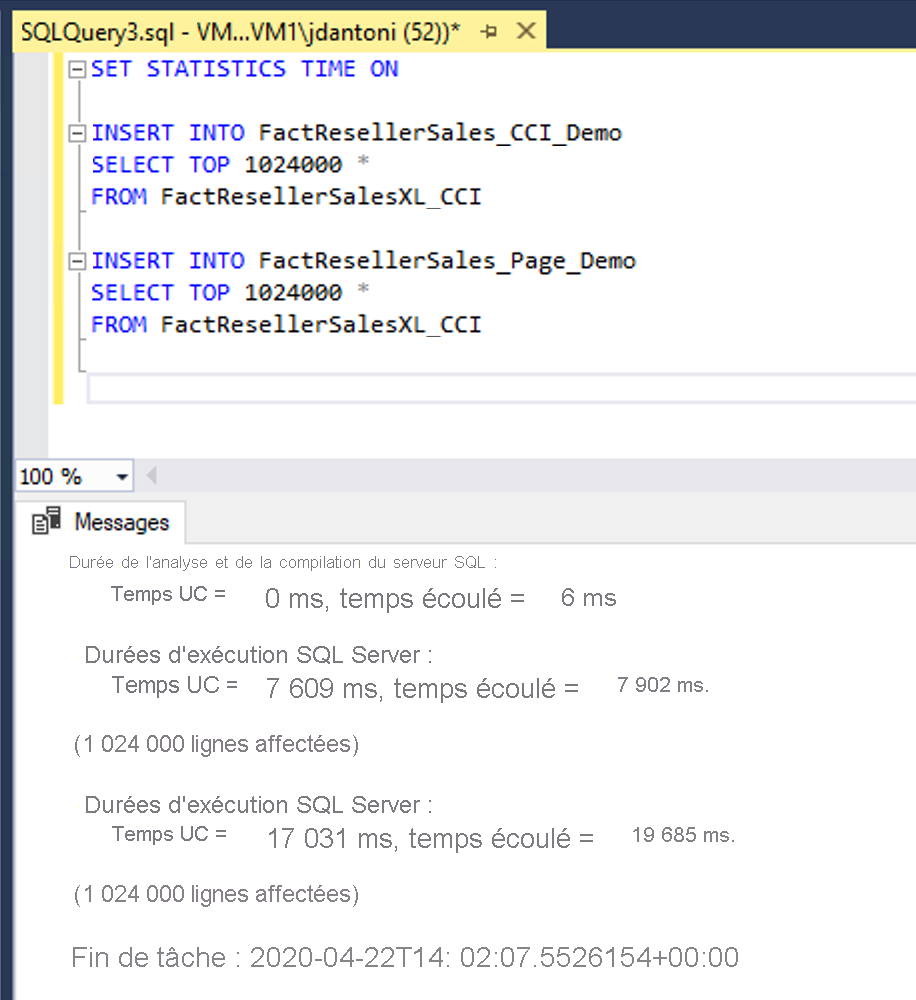 Columnstore Index Load Example