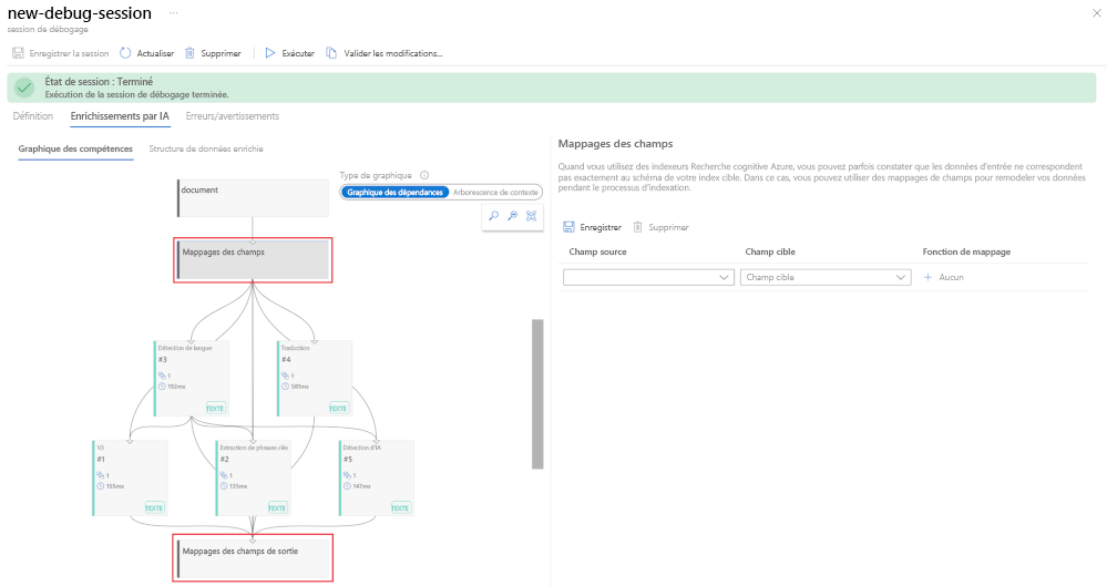 A screenshot showing the field mappings pane.