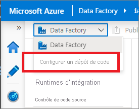 Configurer les paramètres du référentiel de code à partir de la création