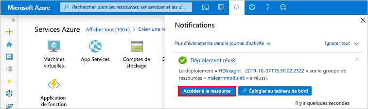 Accédez à la page des ressources dans le Portail Azure