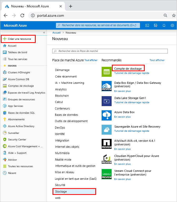 Création d’une solution HDInsight Interactive Query dans le portail Azure.