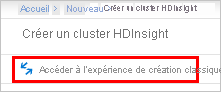 Capture d’écran montrant la page Informations de base avec Accéder à l’expérience de création classique mis en surbrillance.