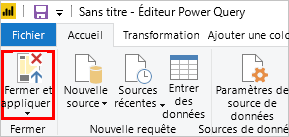 Fermer et appliquer dans Power BI