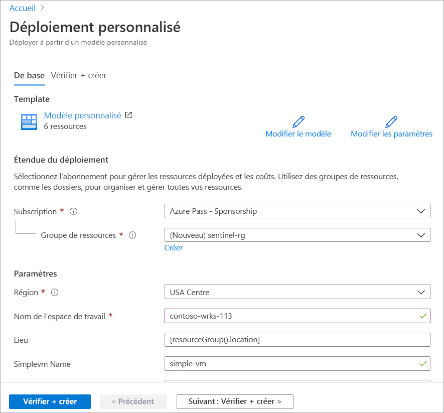 Capture d’écran de la page Déploiement personnalisé.