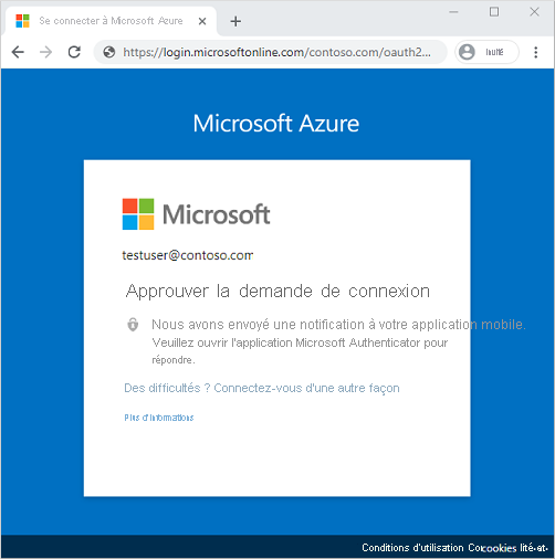 Capture d’écran d’une demande d’approbation de l’application Microsoft Authenticator.