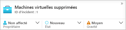 La capture d’écran présente la section de la page Incidents dans laquelle vous pouvez définir le propriétaire, l’état et la gravité d’un incident.