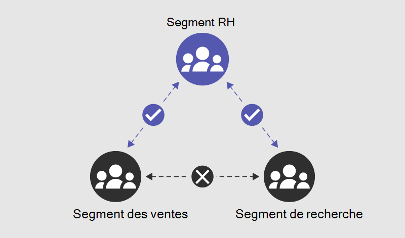 Diagram showing an example of segments in an organization.