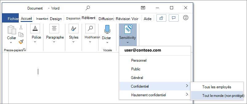 Capture d’écran de la fenêtre d’étiquette montrant une liste de sous-étiquettes dans l’ordre.