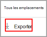 Capture d'écran de la classification des données Contrôle d'exportation qui apparaît dans l'onglet Explorateur de contenu dans la liste Tous les emplacements.