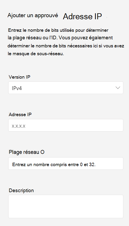 Capture d'écran de l'ajout d'une adresse IP de confiance.