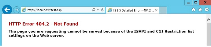 Capture d’écran de la fenêtre Internet Explorer affichant la page de message erreur H T T P 404 point 2 tirets introuvables.