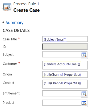 Capture d’écran montrant comment la valeur du compte d’expéditeurs (e-mail) est définie dans le champ Client.