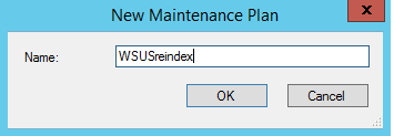 Taper le nom du plan de maintenance WSUS.