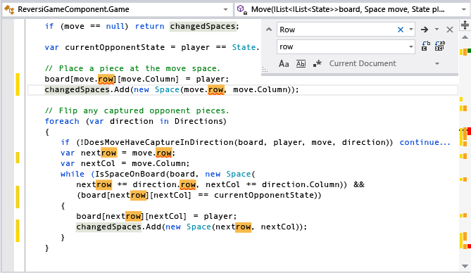 Visual Studio scroll bar after replacing a string with errors