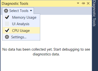 Fenêtre Outils de diagnostic