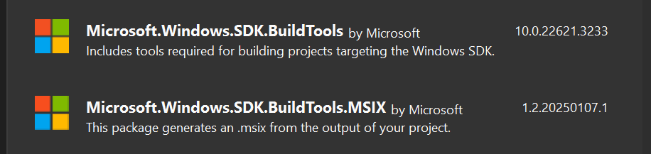 Outils MSIX