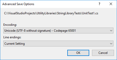 Choix de l’encodage UTF-8