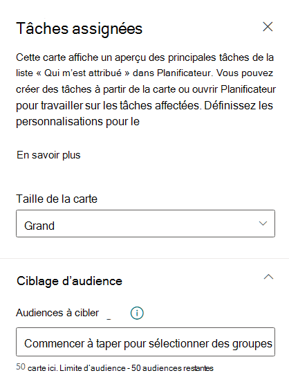 Capture d’écran montrant comment choisir une taille de carte.