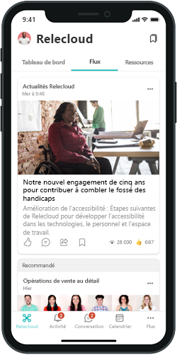 Image du flux dans l’application mobile.