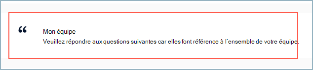 Capture d’écran d’une ligne section d’enquête déplacée avant les sections d’élément d’enquête choisies.