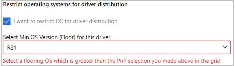 Capture d'écran d'un message d'erreur demandant à l'utilisateur de sélectionner une version de système d'exploitation plus récente.