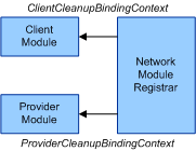 Diagramme montrant le nettoyage de la RMN après le détachement des modules réseau.