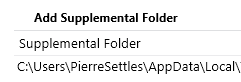 Capture d’écran du bouton Ajouter un dossier supplémentaire.