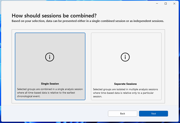 Image de l’option combinée de sessions