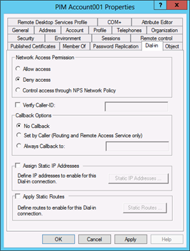 Capture d’écran montrant l’option Refuser l’accès.