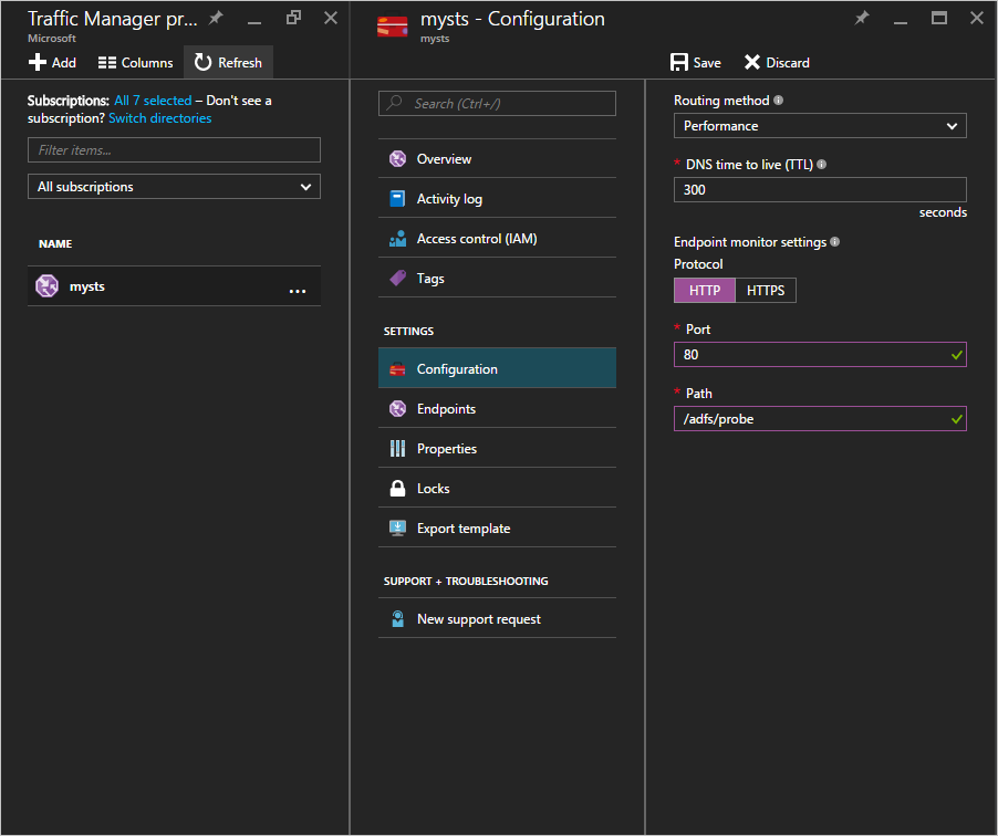 Configure probe