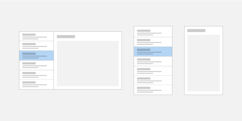 disposition adaptative du modèle Liste/Détails