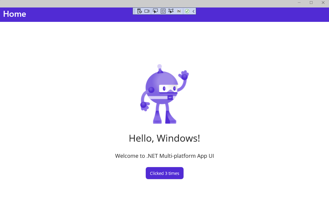 Hello World a été mis à jour vers Hello Windows avec Rechargement à chaud XAML.