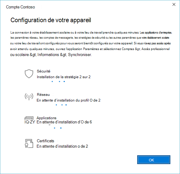 écran pour configurer votre appareil