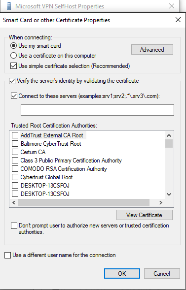 smart carte ou autre fenêtre de propriétés de certificat.