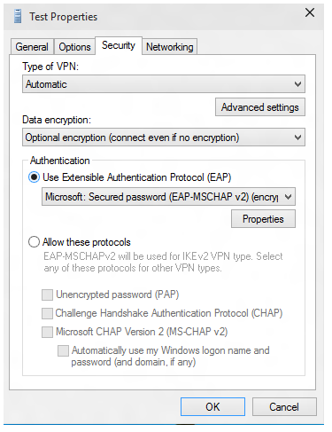 propriétés de test csp vpnv2.