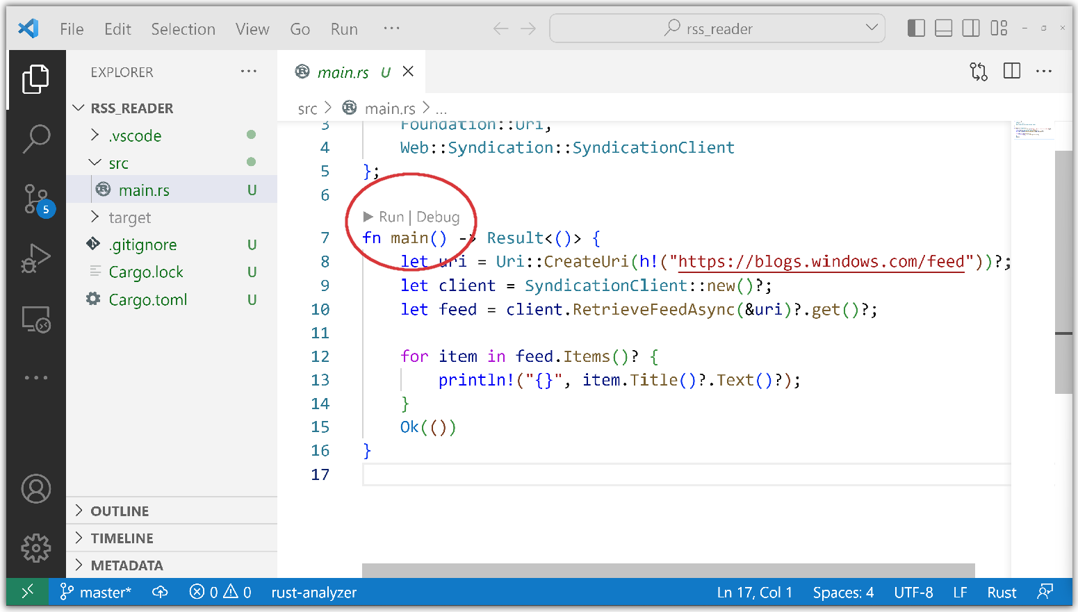 Commandes Déboguer et Exécuter intégrées à l’éditeur de texte