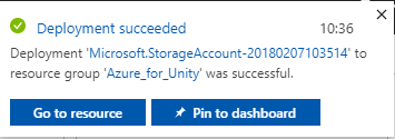 Capture d’écran de la notification De déploiement réussie, qui informe l’utilisateur que le déploiement sur le groupe de ressources a réussi.