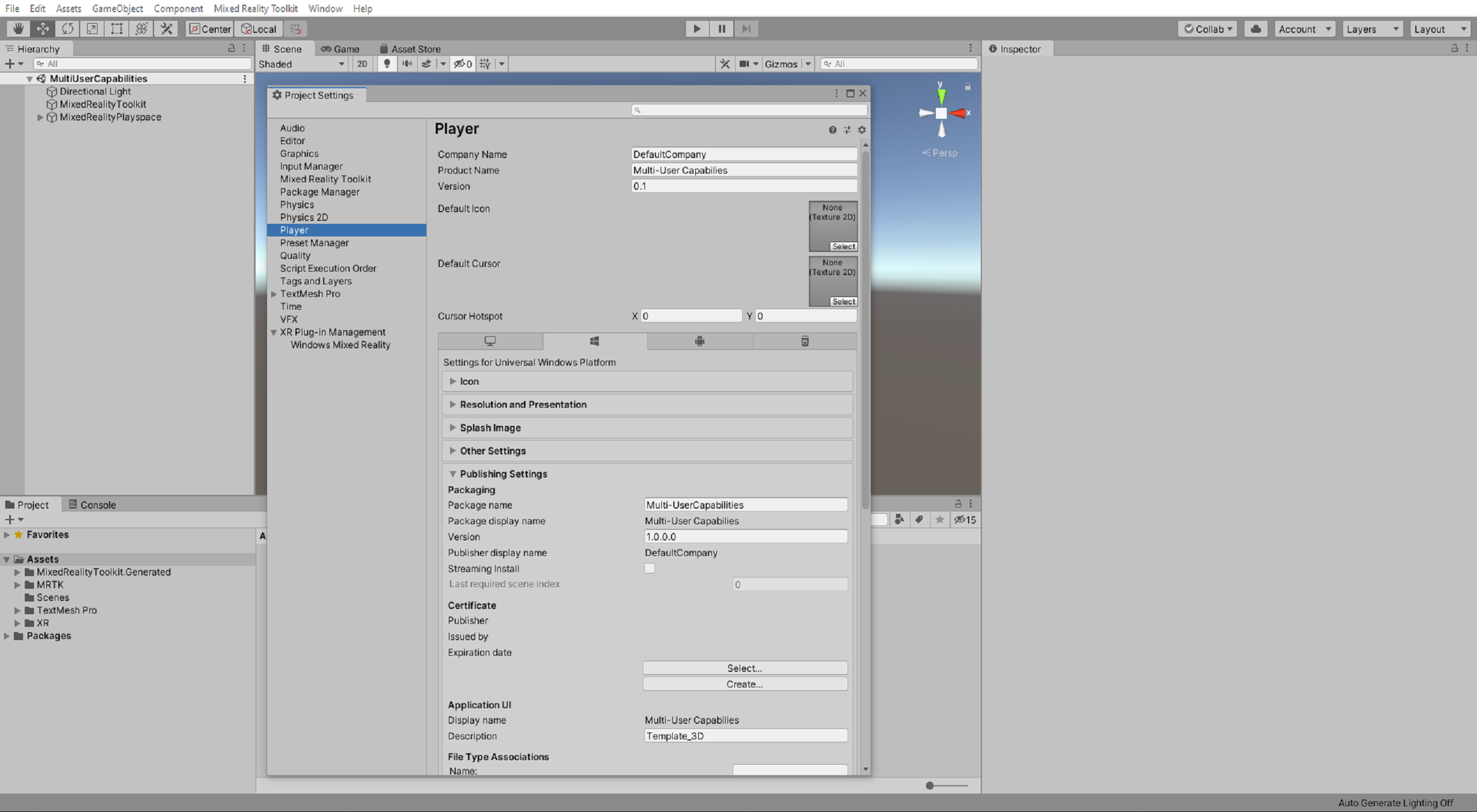 Unity - Player Settings