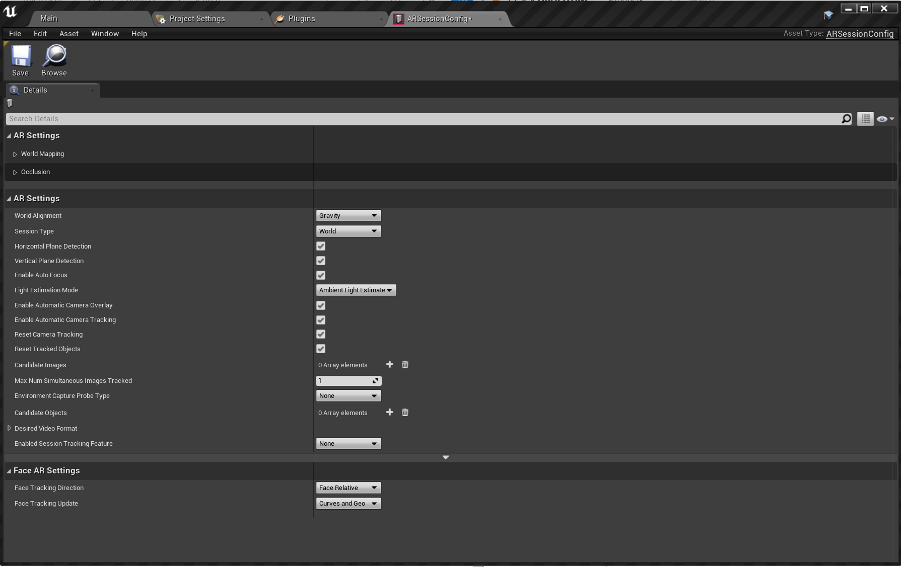 Configuration de la session AR