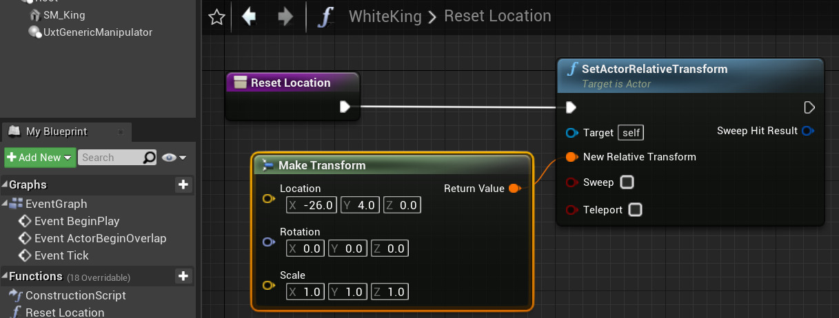 Fonction Reset Location