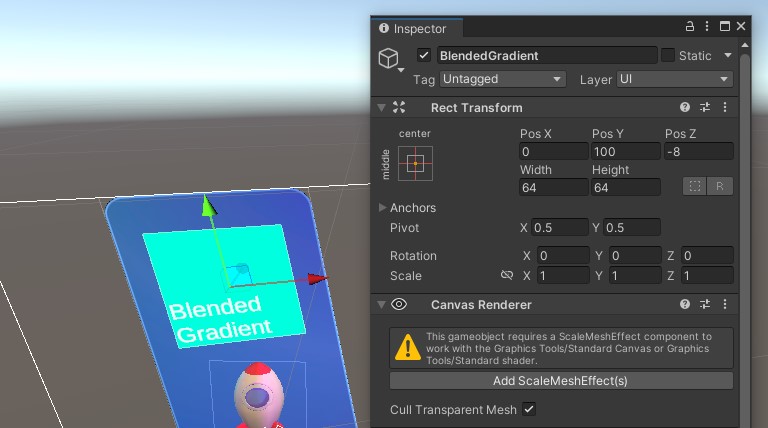 ScaleMeshEffect - Avertissement de l’inspecteur