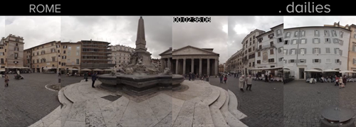 Une coupe rugueuse d’images de Pantheon avant la couture.