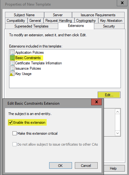 Modifier l’extension de contraintes de base.