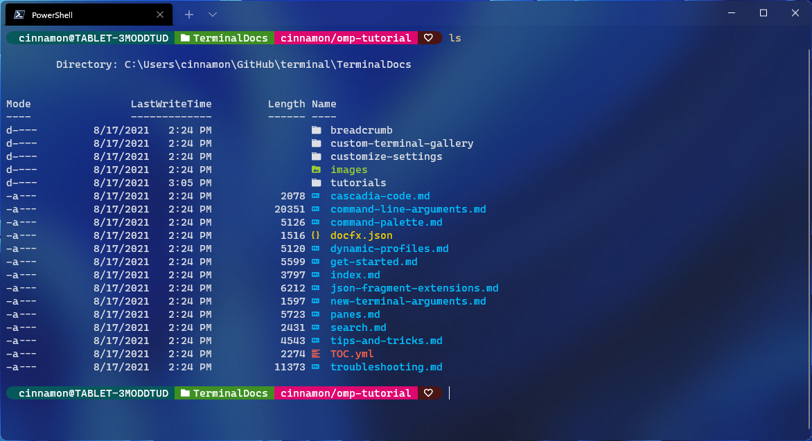 Invite de commandes personnalisée dans le Terminal Windows