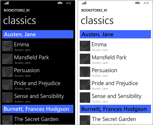 bookstore2-81 sur windows phone, vue avec zoom avant