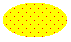 Illustration d’une ellipse remplie de points épars et uniformément espacés sur une couleur d’arrière-plan