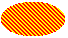 Illustration d’une ellipse remplie de lignes larges et inclinées sur une couleur d’arrière-plan 