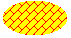 Illustration d’une ellipse remplie d’un motif de brique diagonale sur une couleur d’arrière-plan 