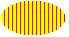 Illustration d’une ellipse remplie de lignes verticales sur une couleur d’arrière-plan 