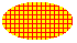 Illustration d’une ellipse remplie d’une petite grille de lignes sur une couleur d’arrière-plan 